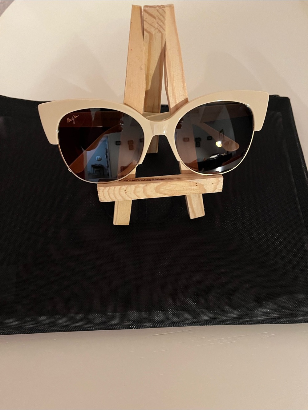 Maui Jim Cream Cat-Eye Mariposa Women's Sunglasses - Designer Style